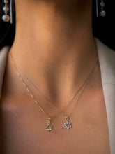 שרשרת כסף תליון מגן דוד זהב לבן צהוב 14K