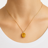 תליון זהב 14K מושבץ ביהלום מעבדה בשילוב אבן חן סיטרין