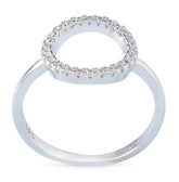 טבעת חישוק עשויה כסף סטרלינג ומשובצת זרקונים