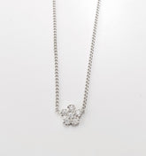 שרשרת כסף פרח משובץ 5 מ"מ