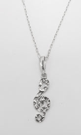 שרשרת כסף מפתח סול חיתוכי לייזר 16X6 מ"מ