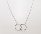 שרשרת כסף שני עיגולים חיתוכי לייזר 21X12 מ"מ