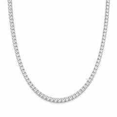 שרשרת כסף טניס 2.5 מ"מ עגולות בצבע שקופות, אורך 50 ס"מ