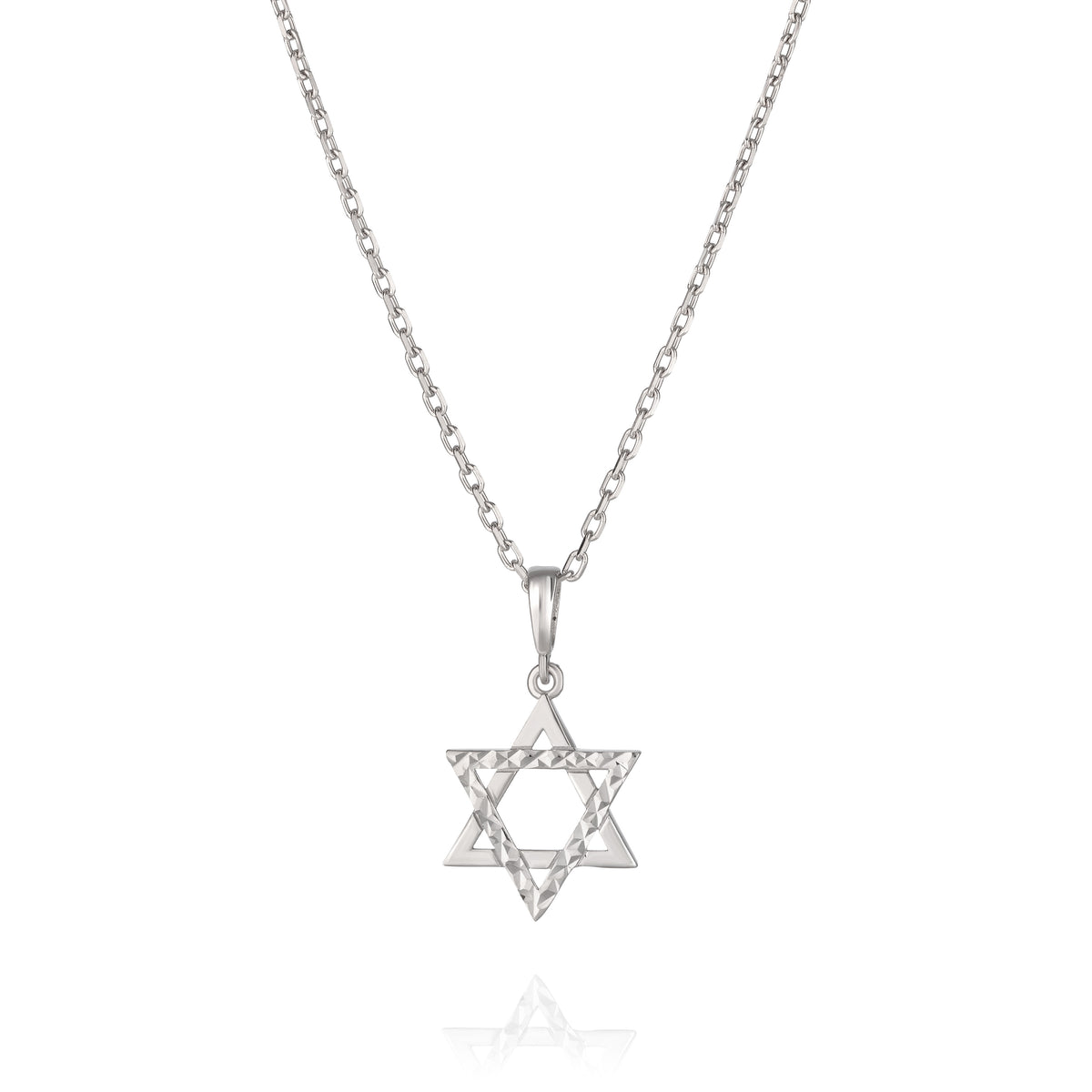 שרשרת כסף מגן דויד חצי חיתוכים 12 מ"מ