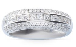 טבעת כסף טהור בסגנון וינטאג' משובצת זרקונים