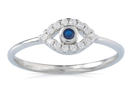 טבעת חישוק עשויה כסף סטרלינג ומשובצת זרקונים