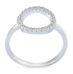 טבעת חישוק עשויה כסף סטרלינג ומשובצת זרקונים