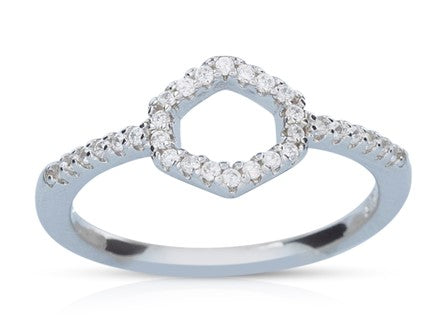 טבעת בעיצוב מודרני עשויה כסף טהור
