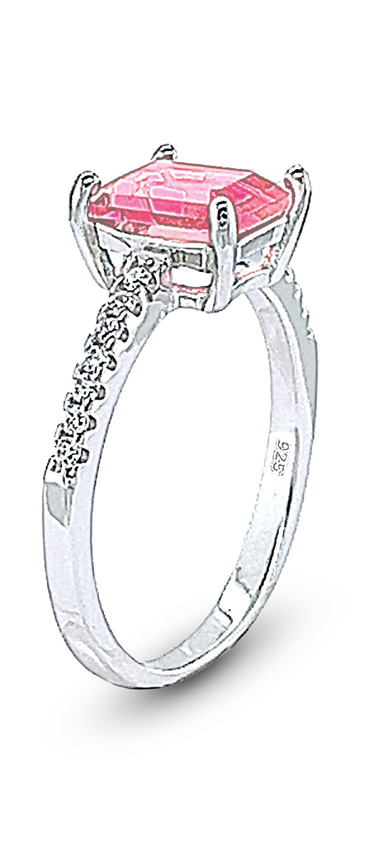 RINGS- טבעת זרקונים  עם אבן צבעונית