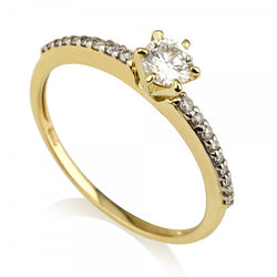 פאני טבעת זהב 14 קארט עם יהלומים