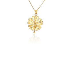 תליון זהב פרח דוגמא חיתוכי לייזר