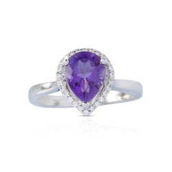 Purple Drop Silver Ring | 11SR47