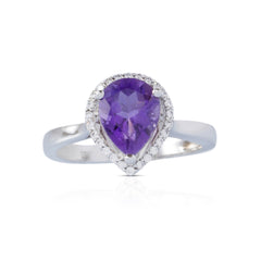 Purple Drop Silver Ring | 11SR47